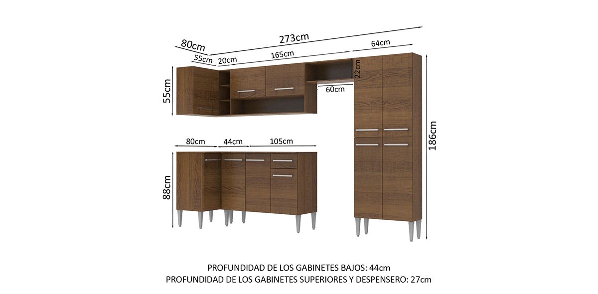 Cocina 353 cm Emilly Sun Café