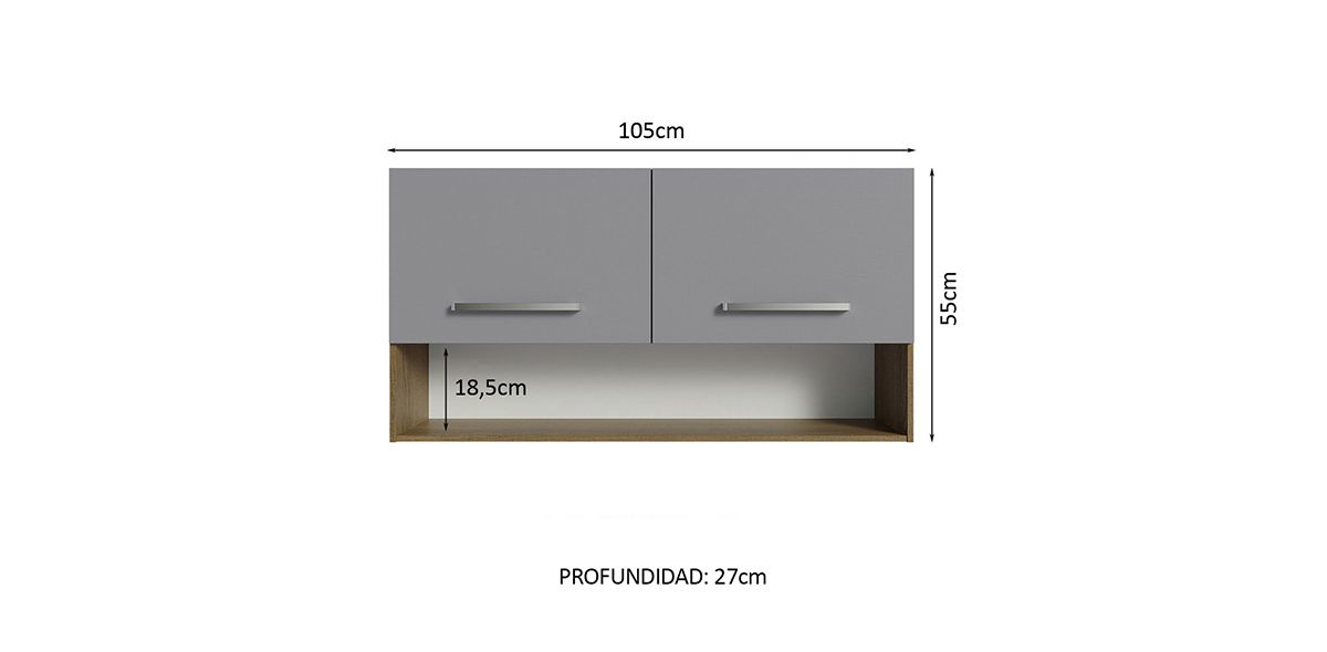 Gabinete Superior 105 cm Emilly Gris