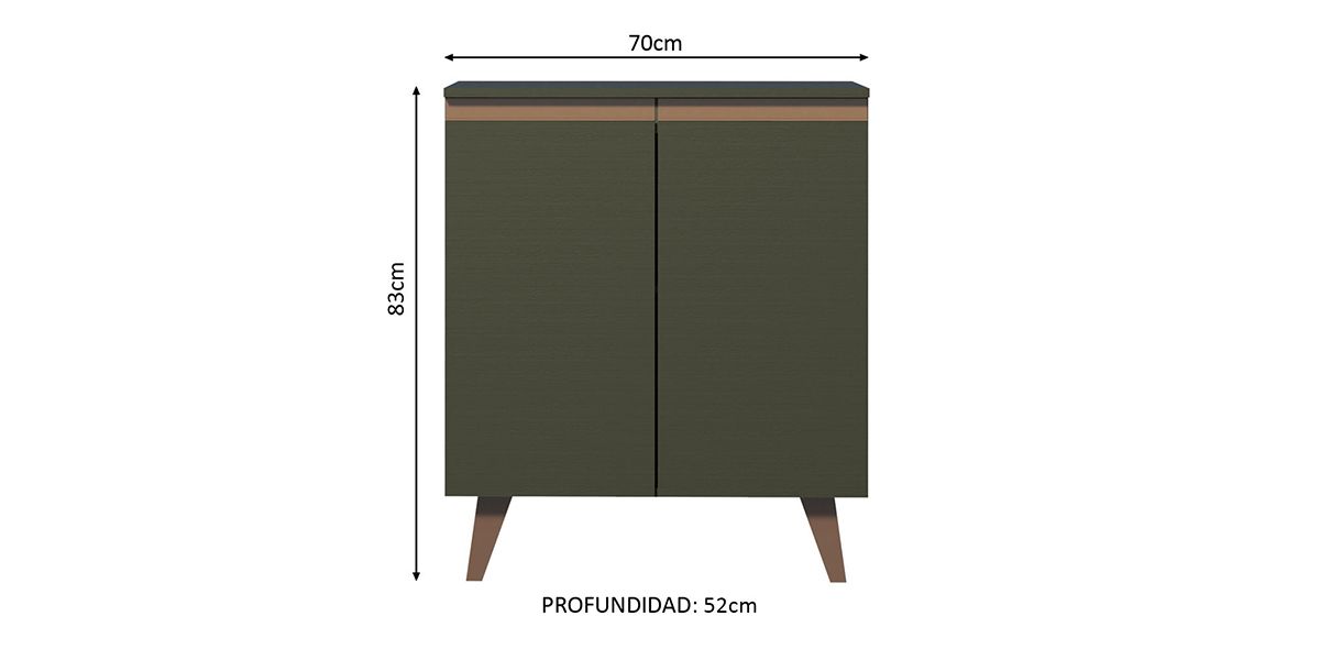 Gabinete Inferior 70 cm Reims Negro