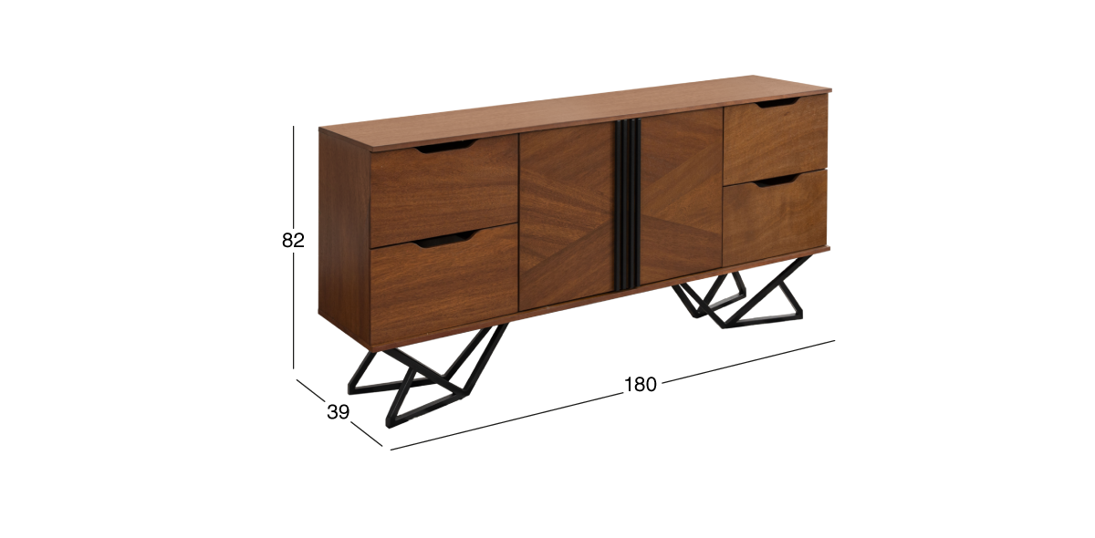 Aparador 180 cm Piastri Café