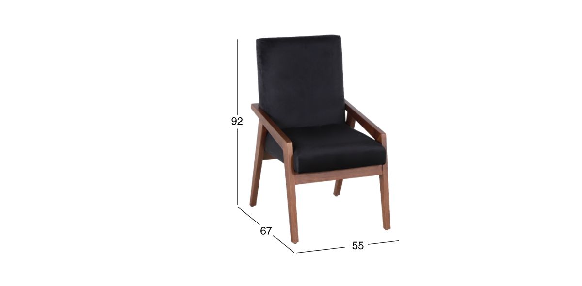 Juego de 6 Sillones Kansas Negro