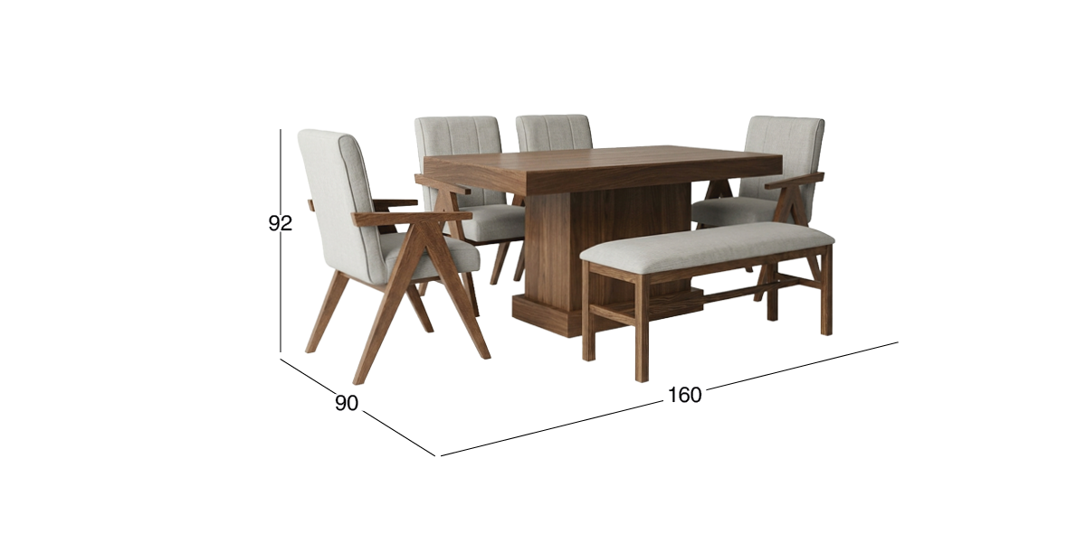Comedor Hans Hs Café 6 Piezas