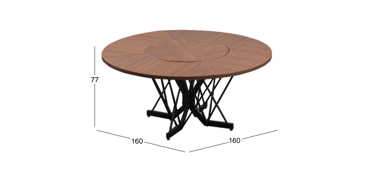 Mesa Comedor Redonda 160 cm Piastri Café