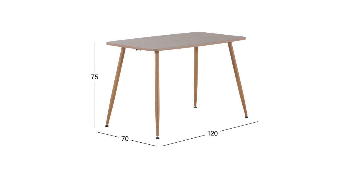 Mesa Comedor Rectangular 120 cm Murcia Roble