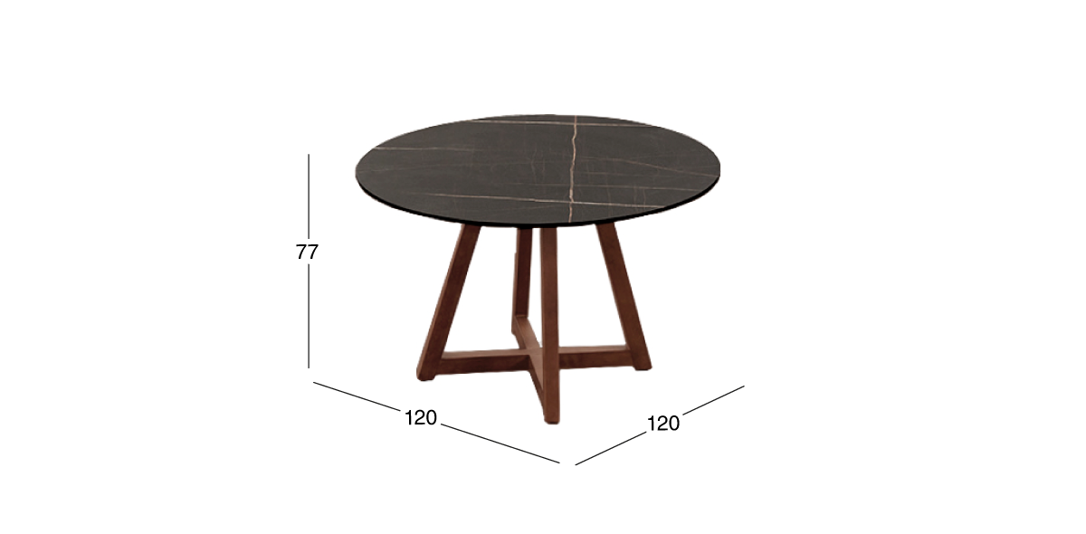 Mesa Comedor Redonda Hiedra Negro