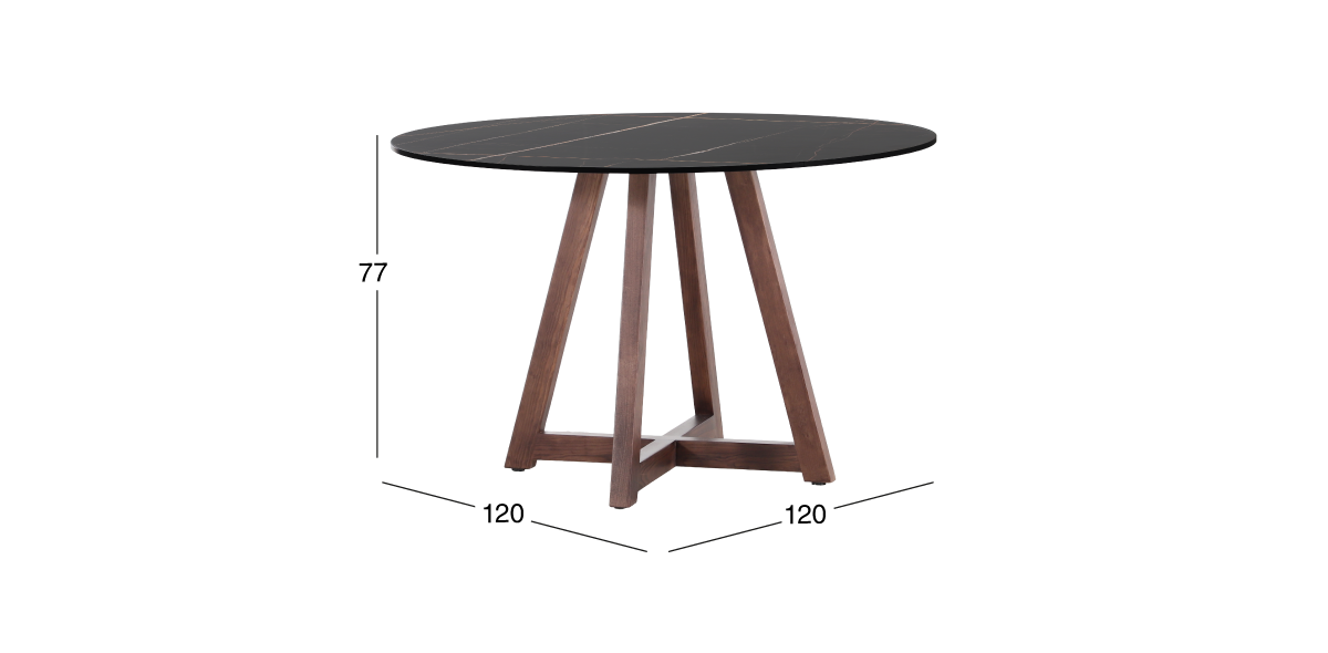 Mesa Comedor Redonda Hiedra Negro