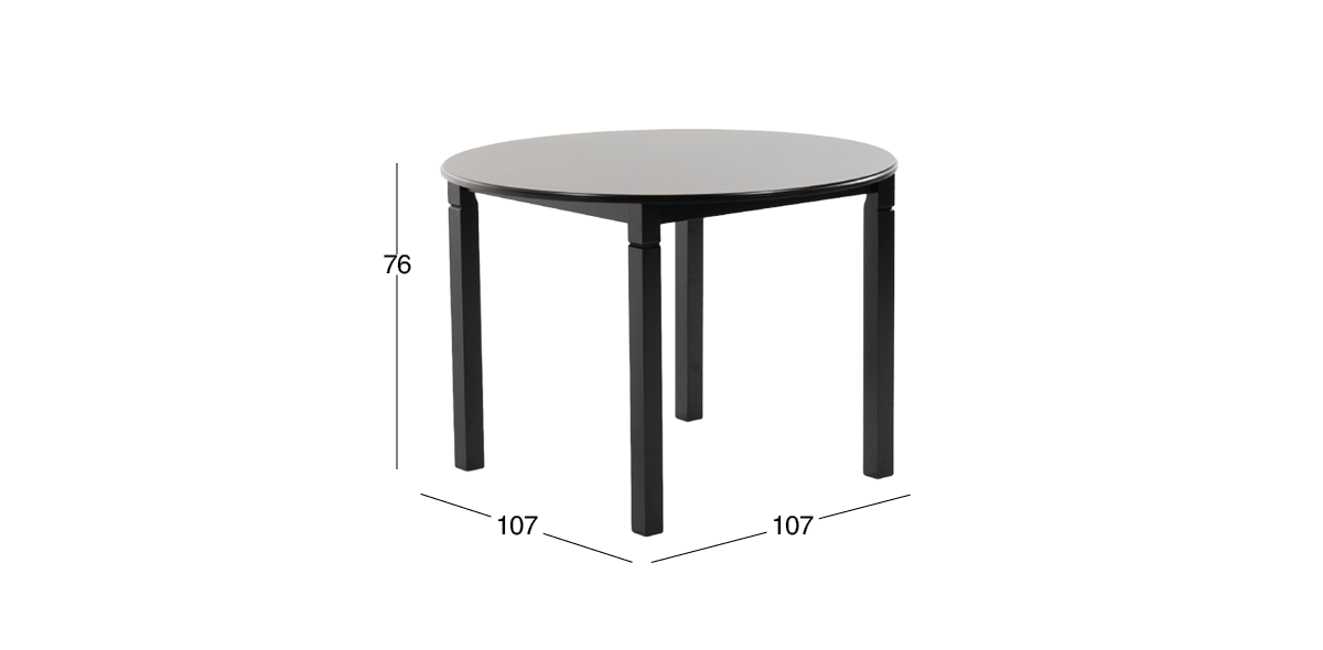 Mesa Comedor Redonda 107 cm Trili Negro