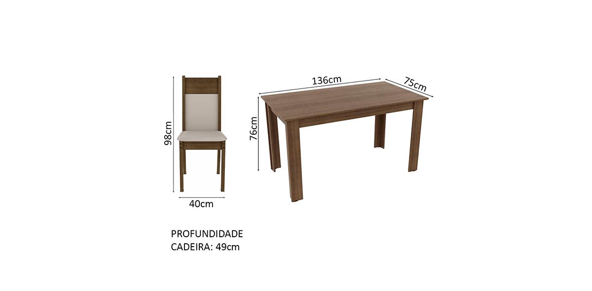 Comedor Rectangular Havana Café 5 Piezas