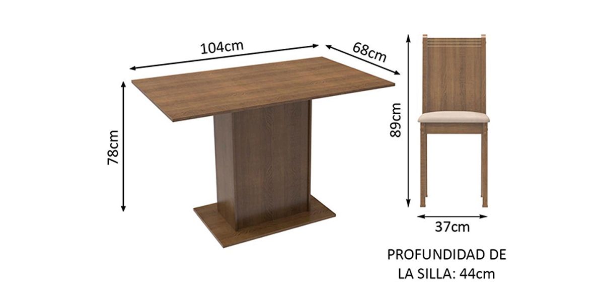 Comedor Luana Café 5 Piezas