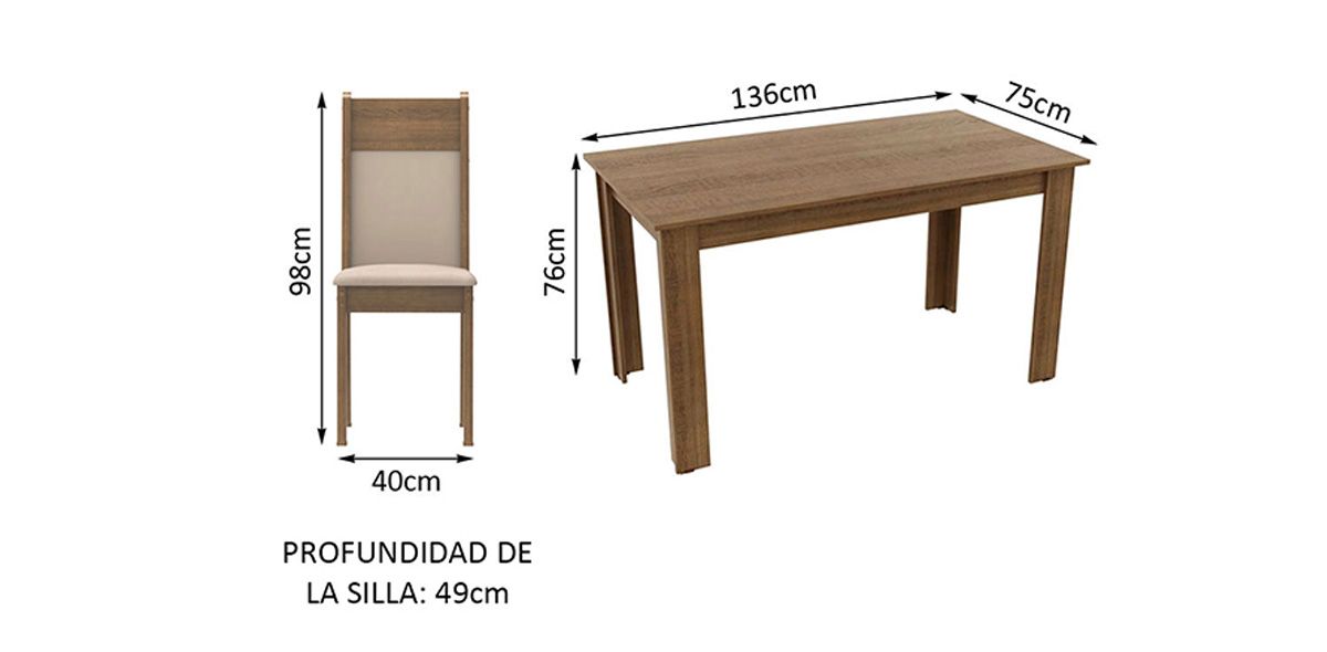 Comedor Rectangular Medelin Beige 7 Piezas