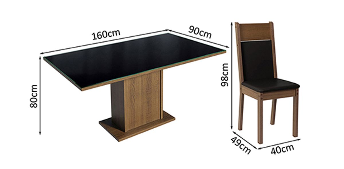 Comedor Francine Negro 7 Piezas