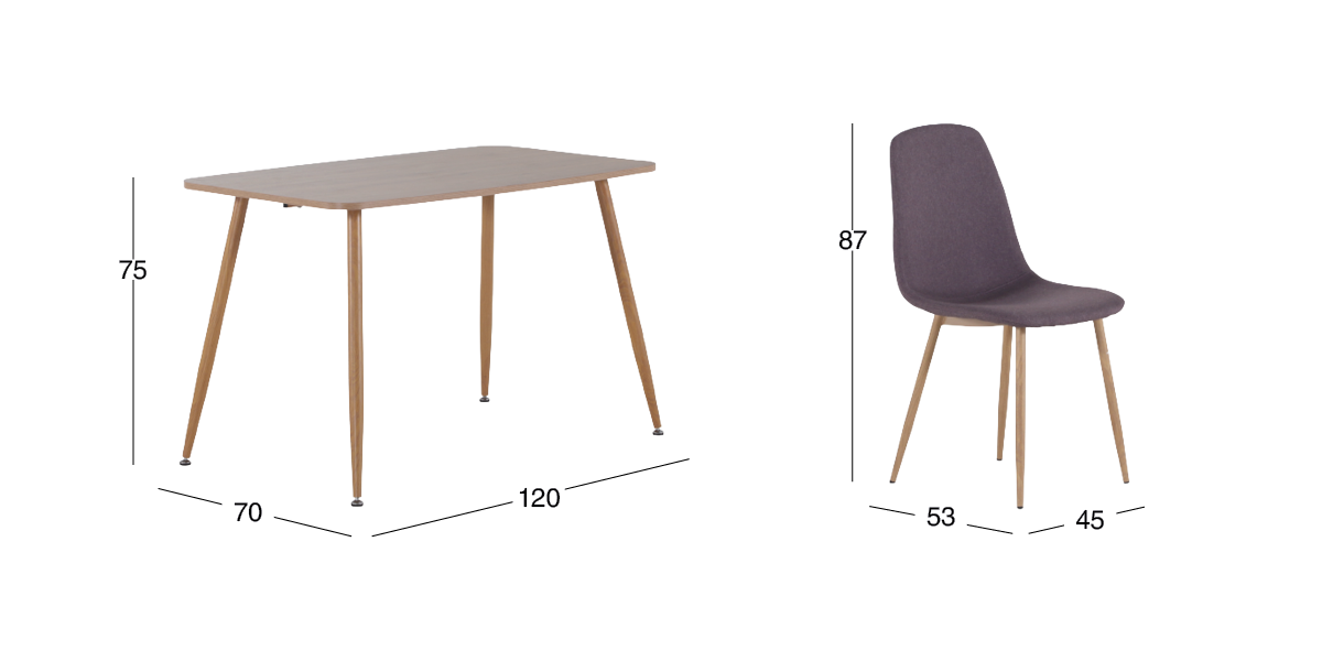 Comedor Murcia Café con 4 Sillas Morado