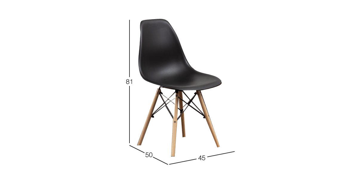 Juego de 4 Sillas Atlas In Negro