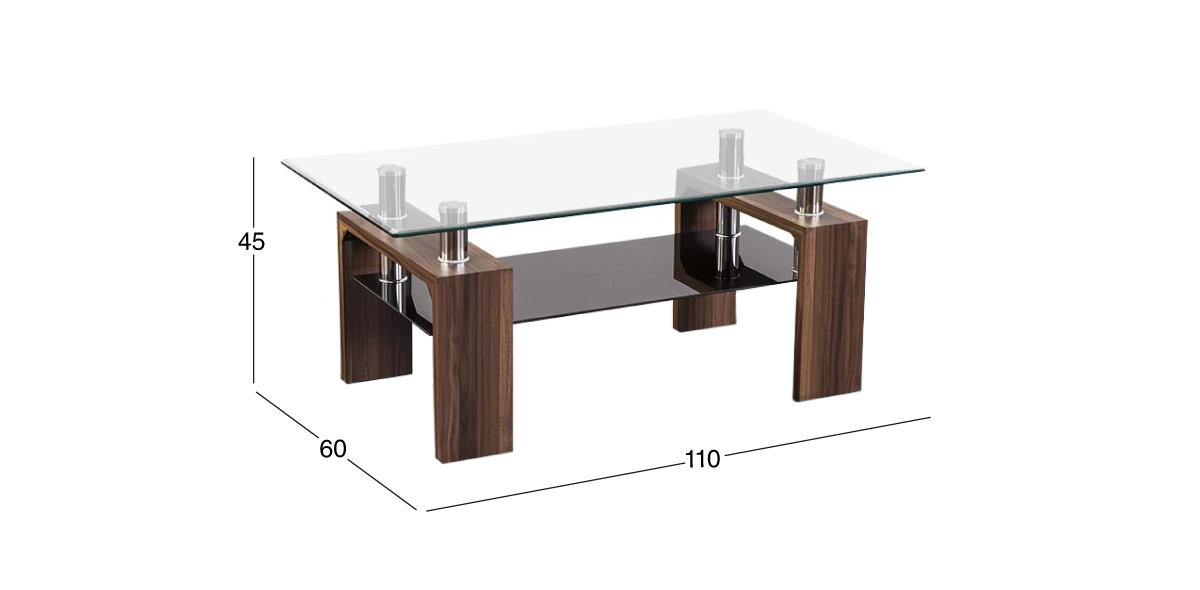 Mesa de Centro Rectangular 110 cm Galeana Café