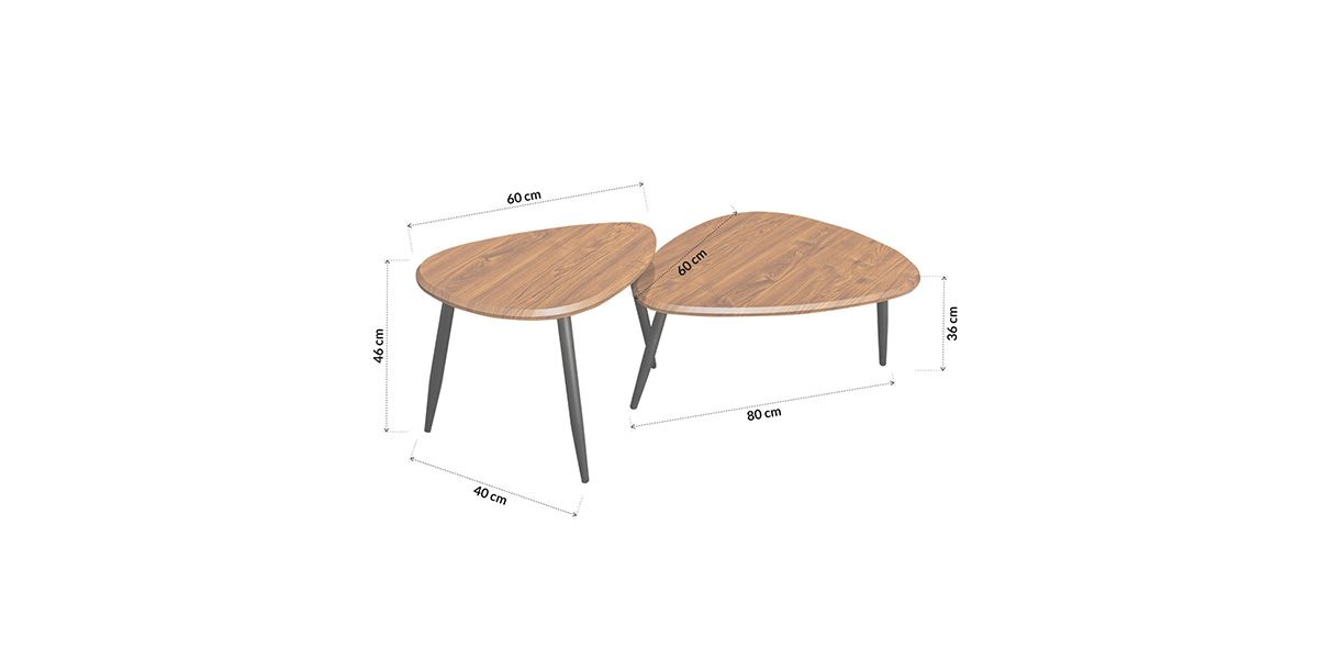 Mesa De Centro Irregular Dadje Café
