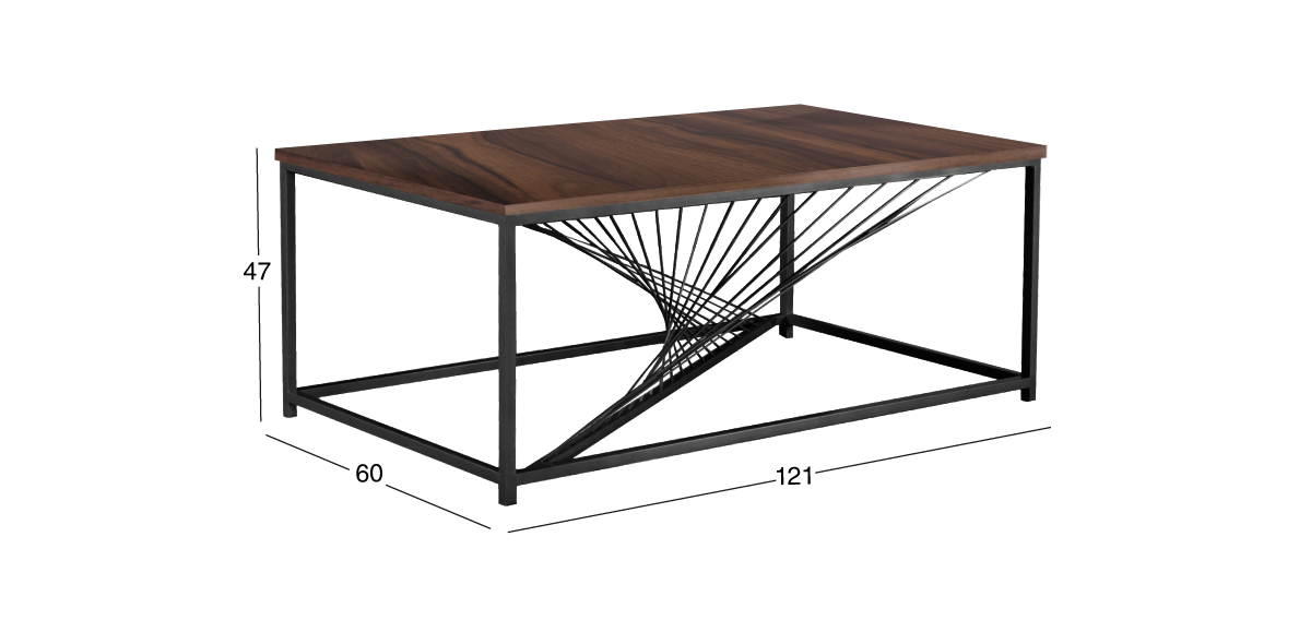 Mesa de Centro Rectangular Italo Café