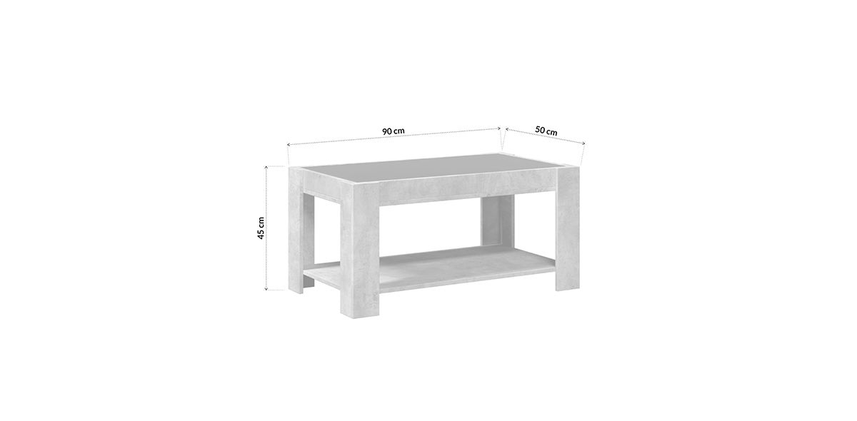 Mesa De Centro Rectangular Jandal Gris