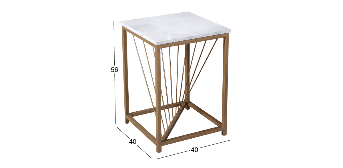 Mesa Lateral Cuadrada Italo Blanco