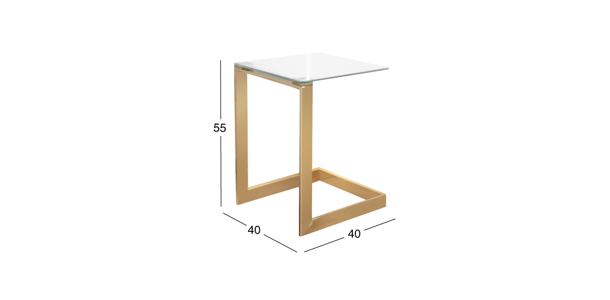 Mesa Lateral Cristal Clau Dorado