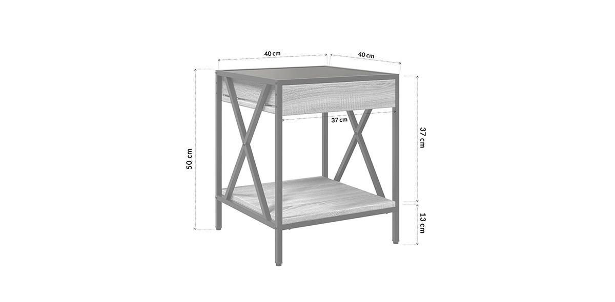 Mesa Ocasional Cuadrada Radnick Gris