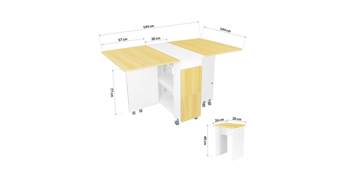 Mesa Ocasional Rectangular Plegable Capela Blanco