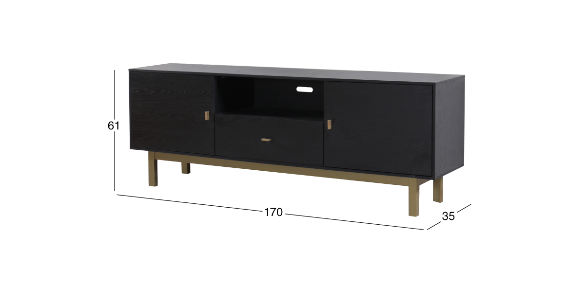 Mesa de T.V. 170 cm Baruk Negro