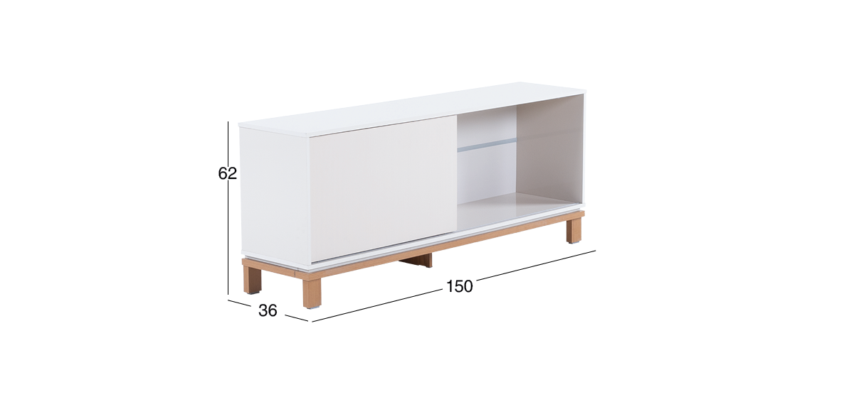 Mesa TV 150 cm Mondrian Blanco