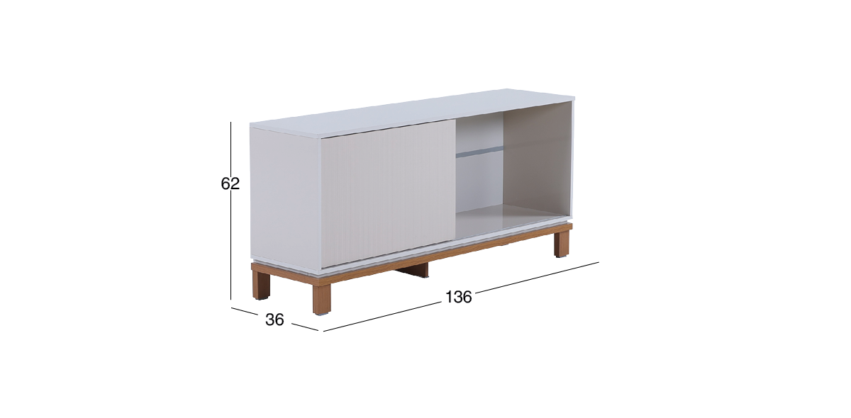 Mesa TV 136 cm Mondrian Blanco