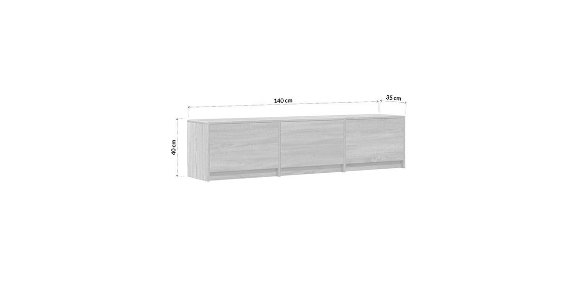 Mesa Tv Rectangular Medev Gris