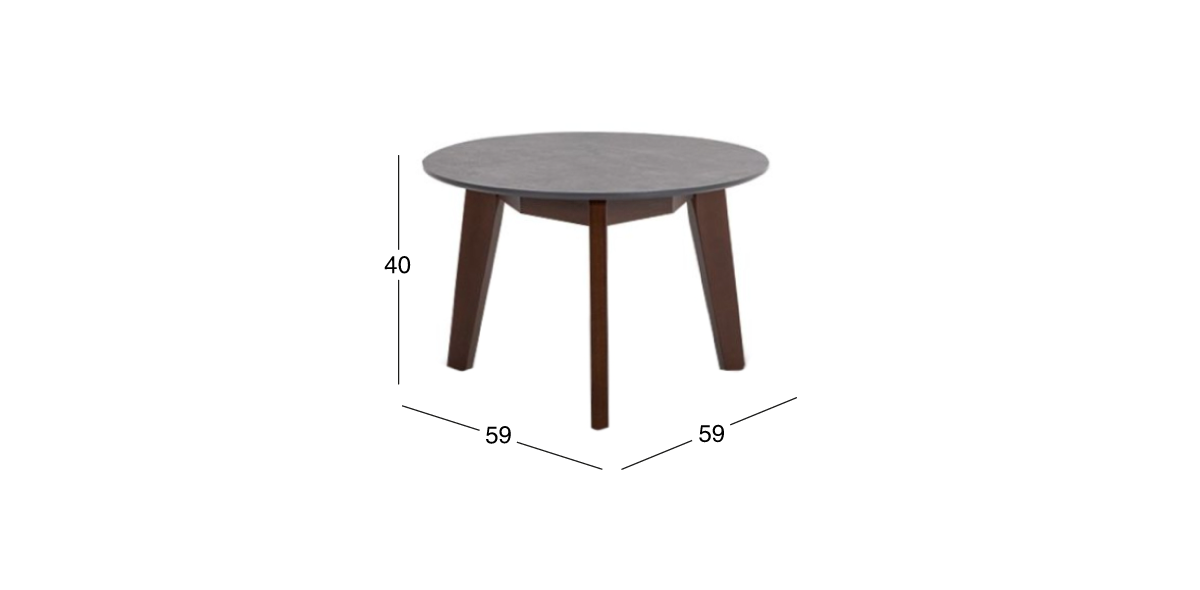 Mesa Redonda Nido Aren 59 cm Concreto