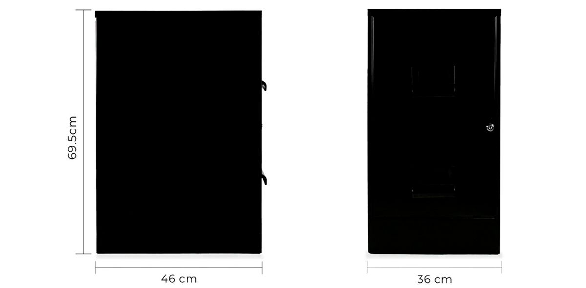 Archivero 2 Gavetas Igor Metal Negro
