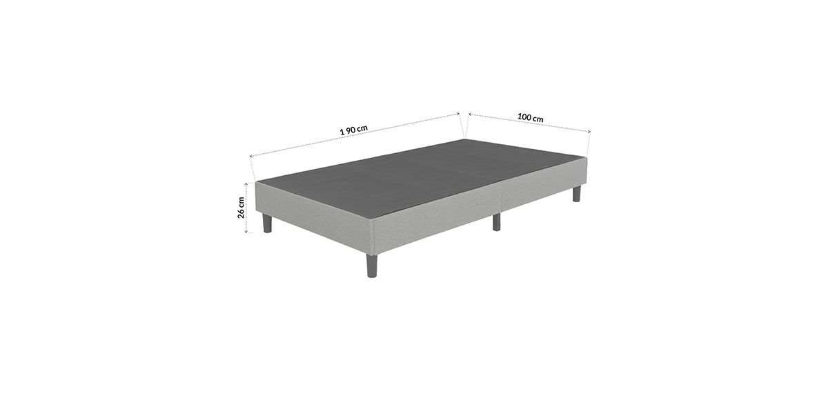 Base Cama Individual Condesa Gris