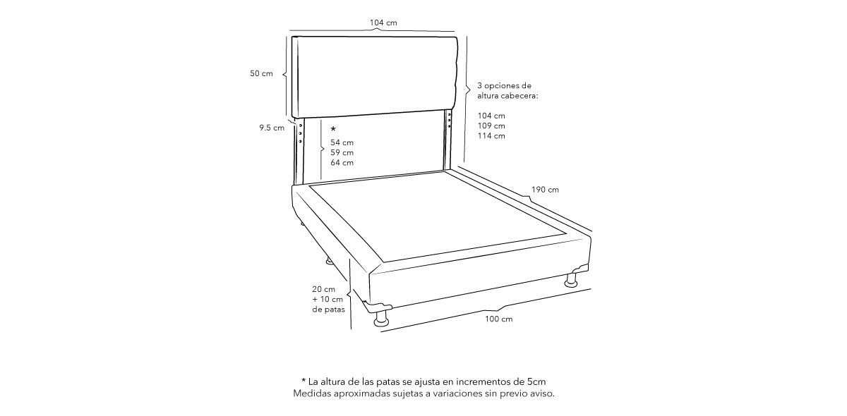 Cama Individual Bilbao Azul III