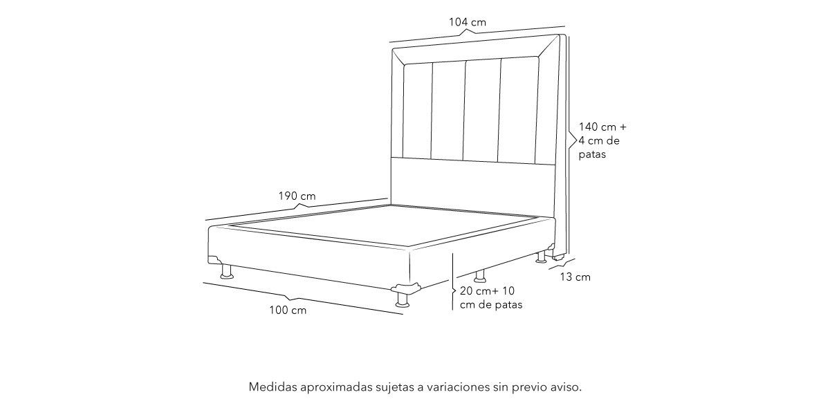 Cama Individual Nizza Azul