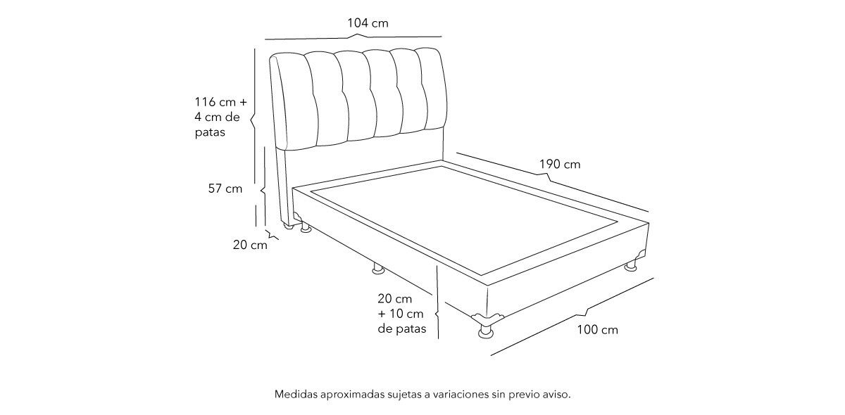 Cama Individual Nube  Azul