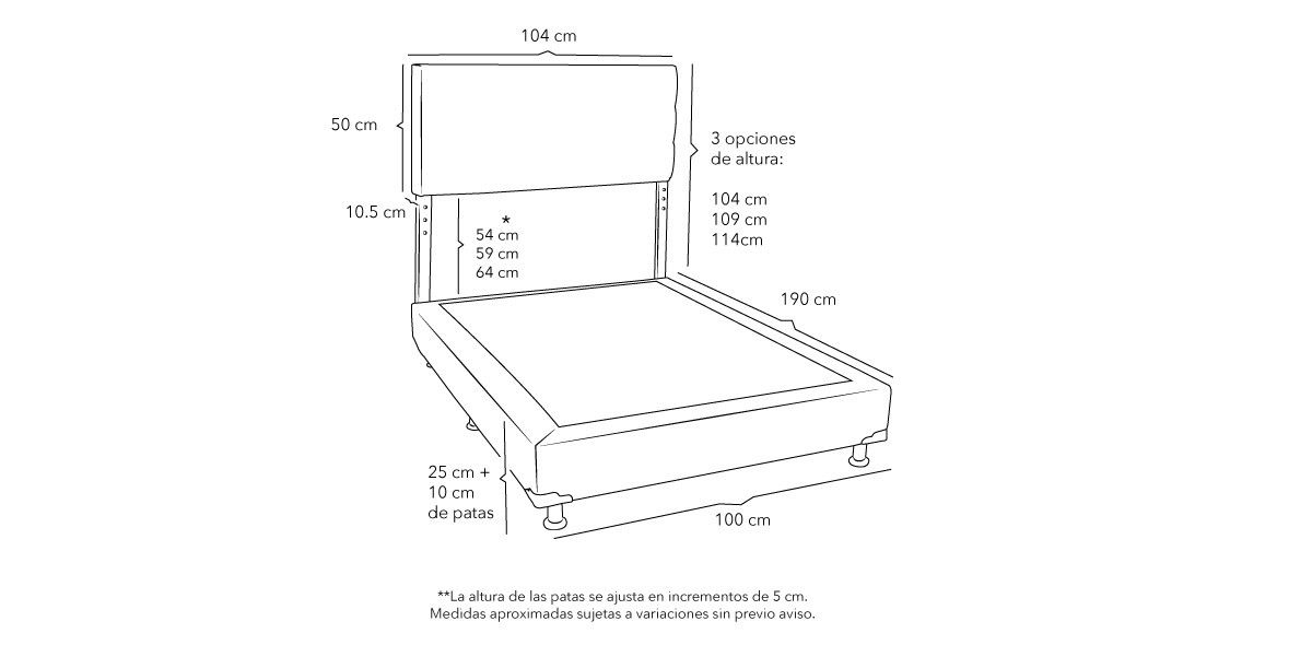 Cama Individual Catania Beige