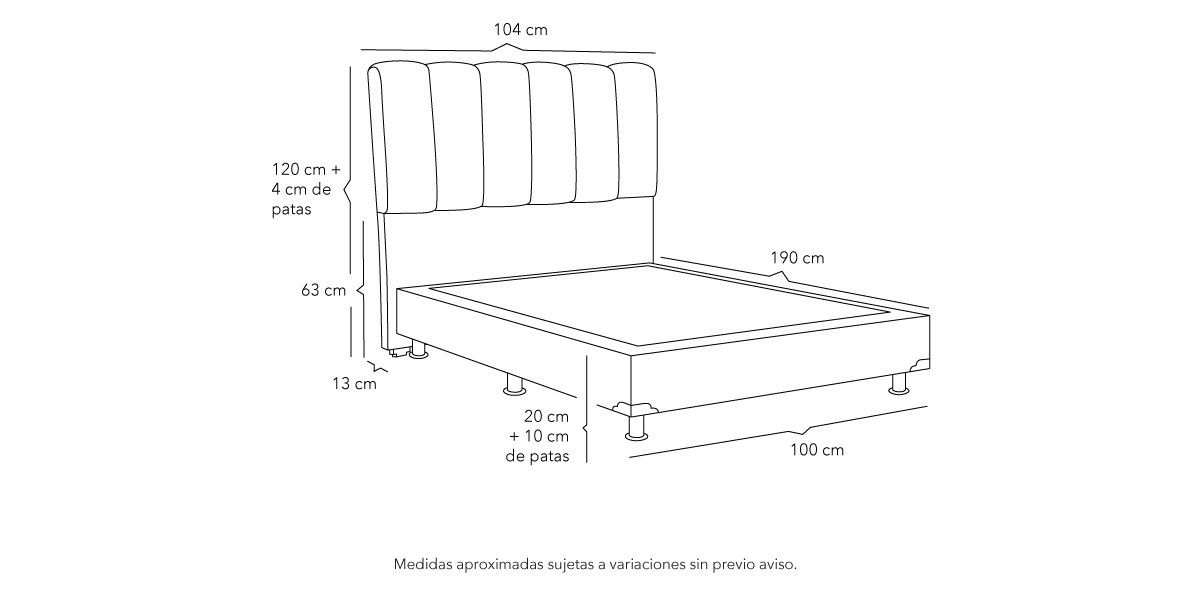 Cama Individual Kami Beige