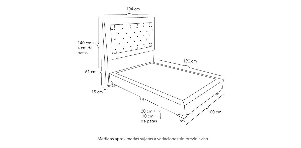 Cama Individual Mary Beige