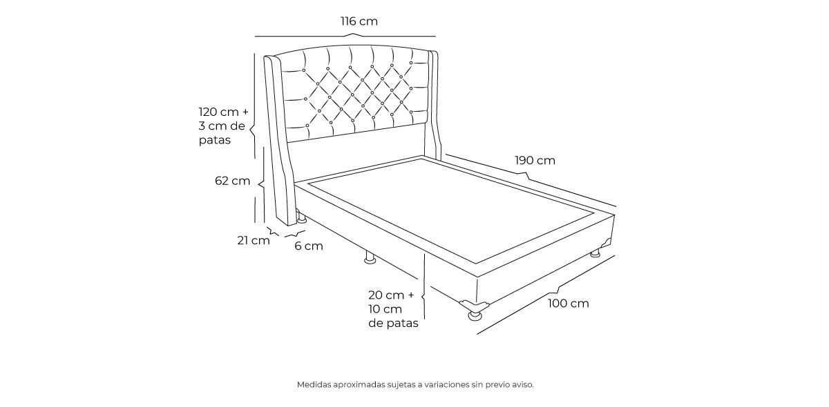 Cama Individual Sitka Beige