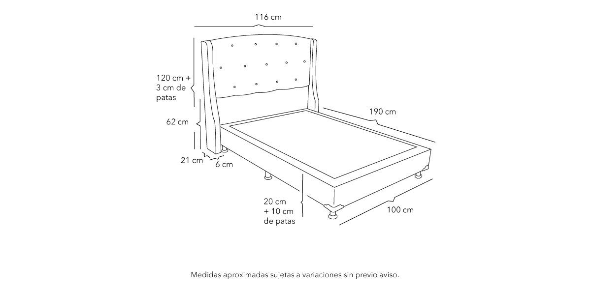 Cama Individual Zefyr Beige