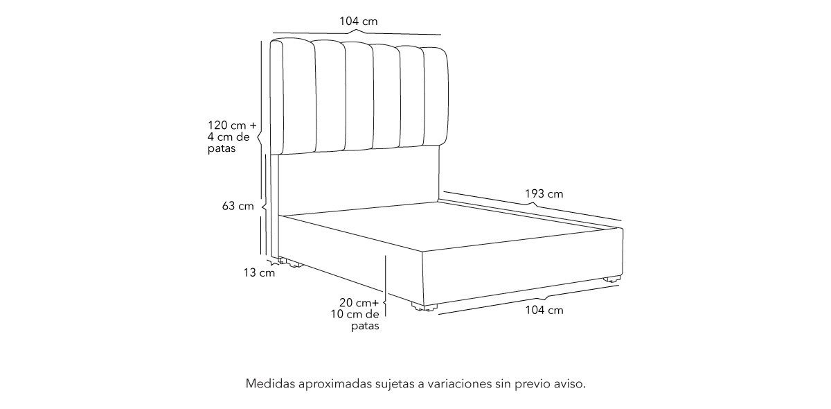 Cama Individual Kami Negro