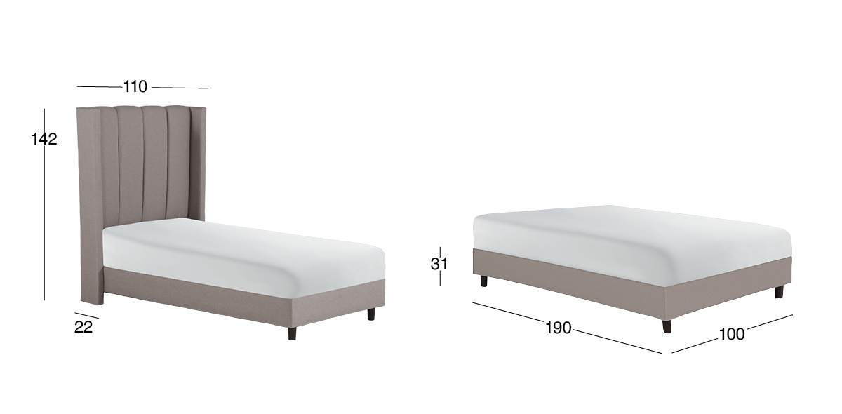 Cama Individual Sander Beige