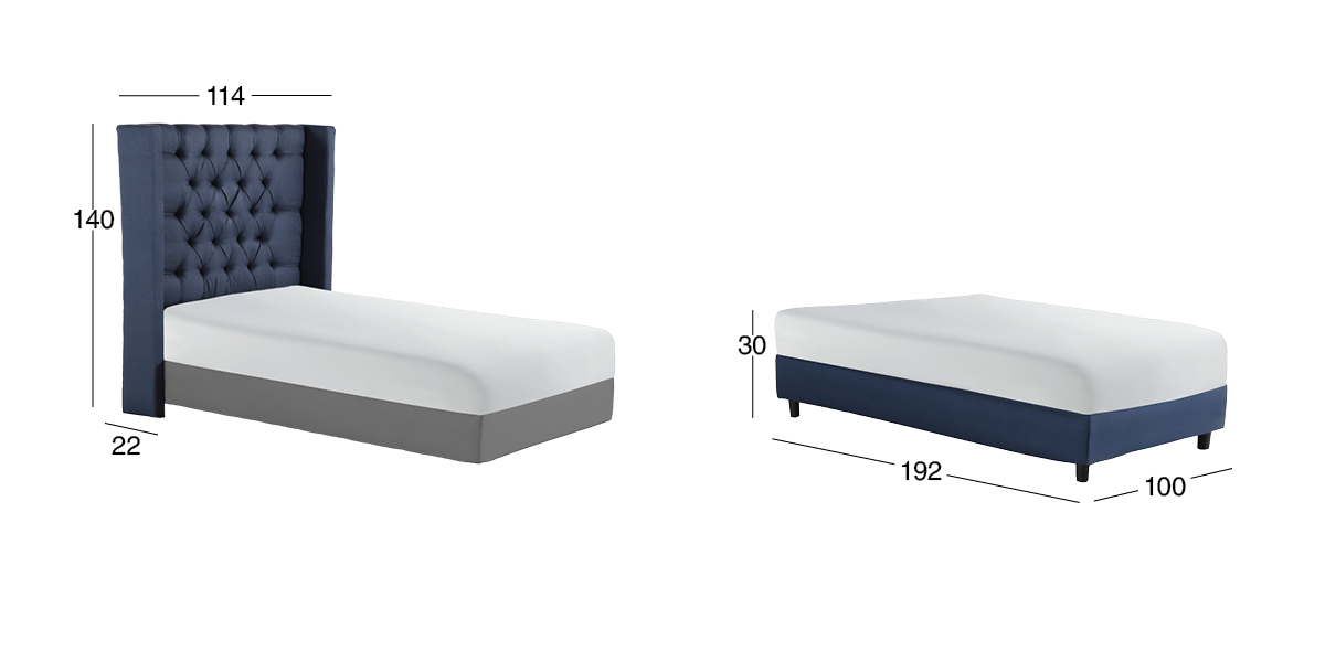 Cama Individual Valeria Azul