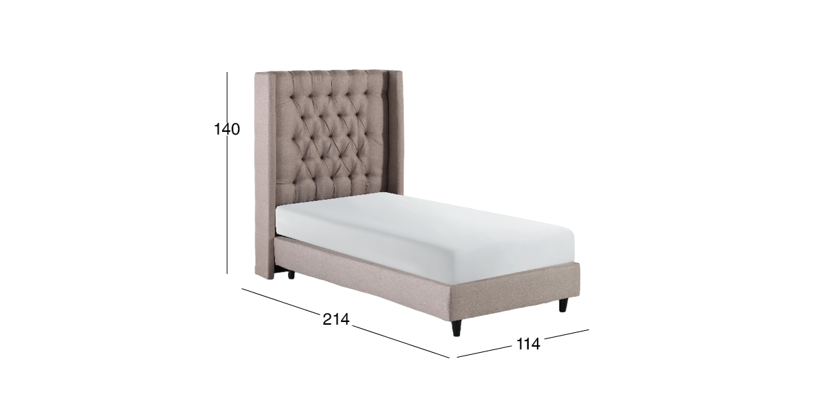 Cama Individual Valeria Beige