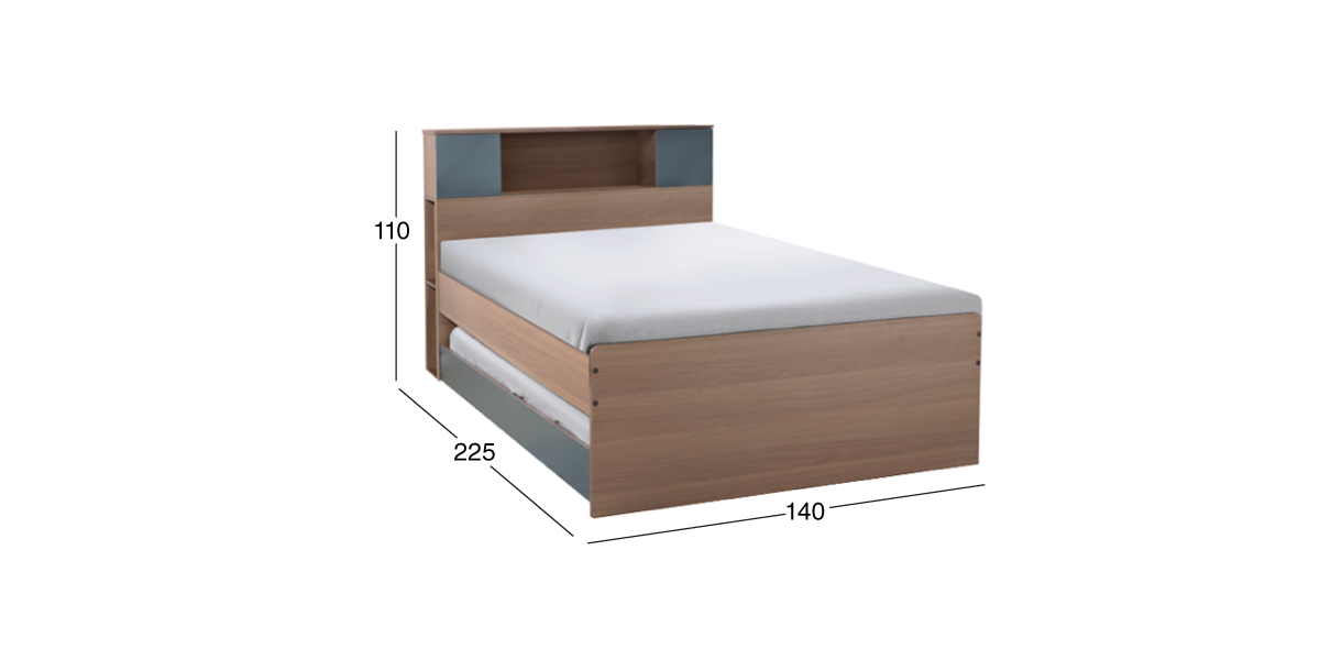 Cama Matrimonial con Cama Baja Liloo Café 3 Piezas