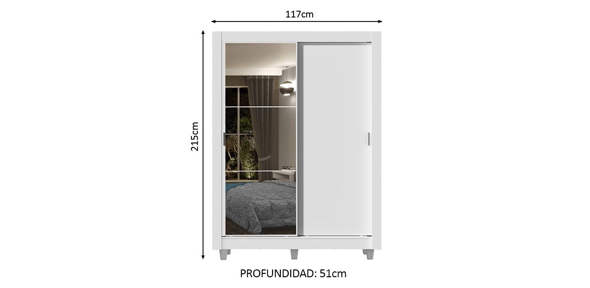 Armario 117 cm Dakota Blanco
