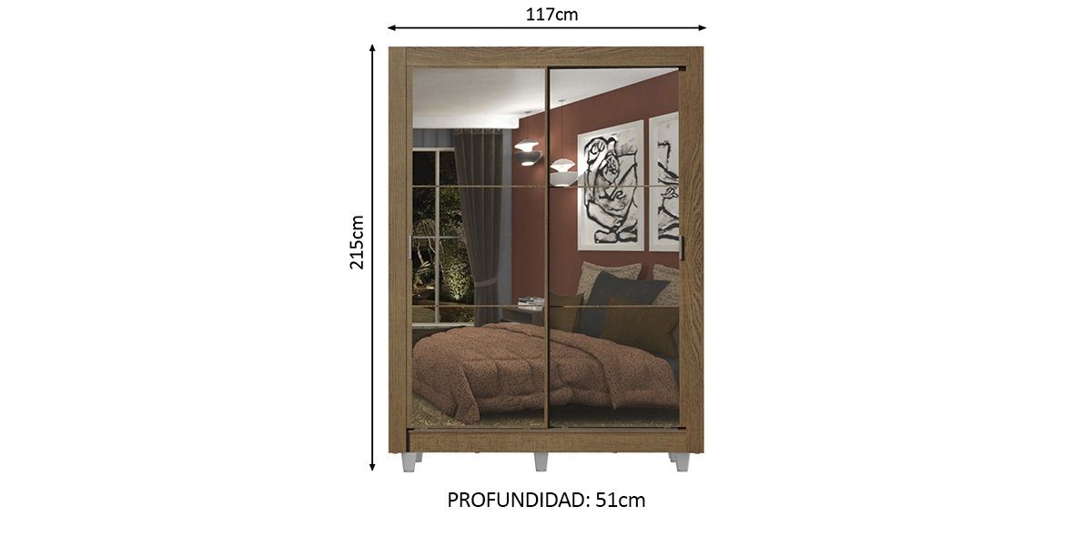 Armario 117 cm Dorothy Café