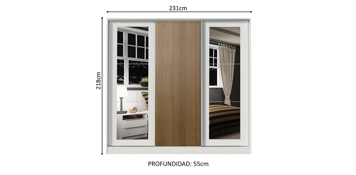 Armario 231 cm Elena Café