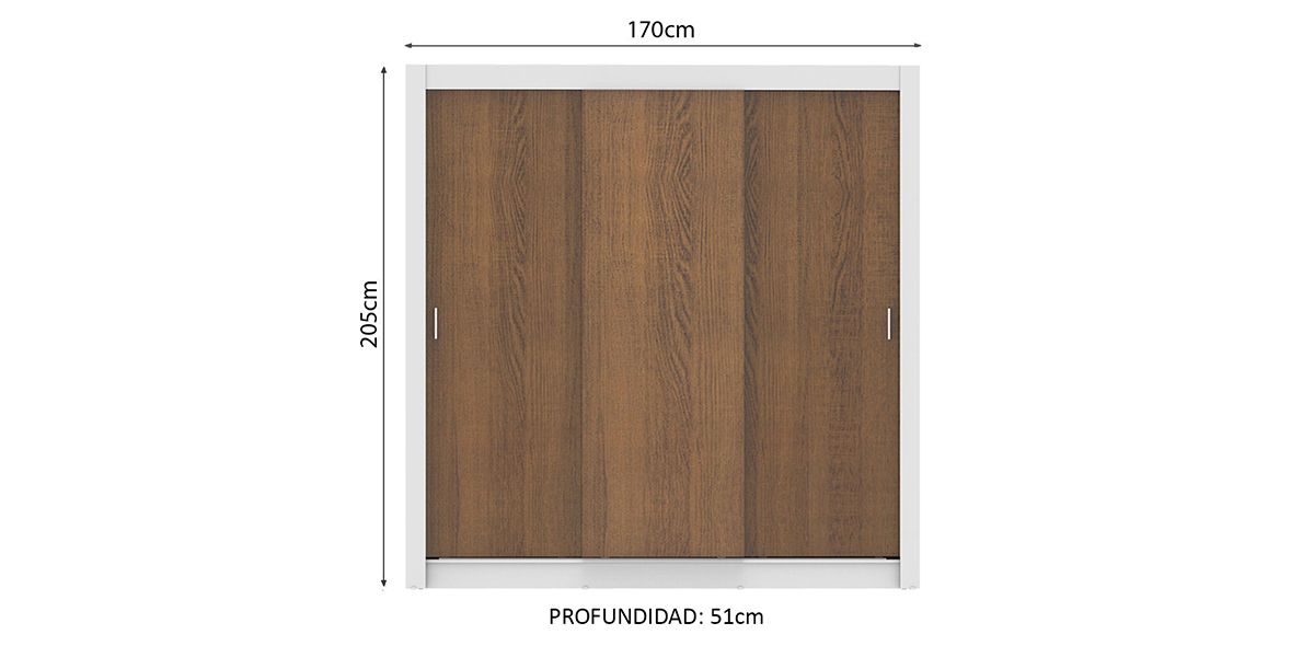 Armario 170 cm Lyon Café