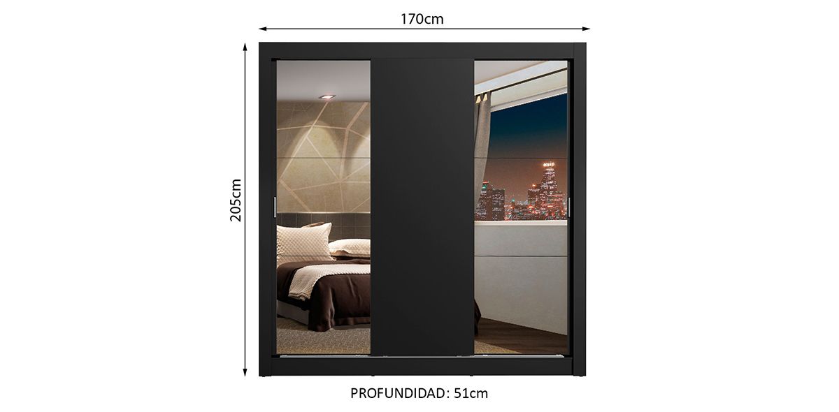 Armario con 4 Cajones Linn Negro